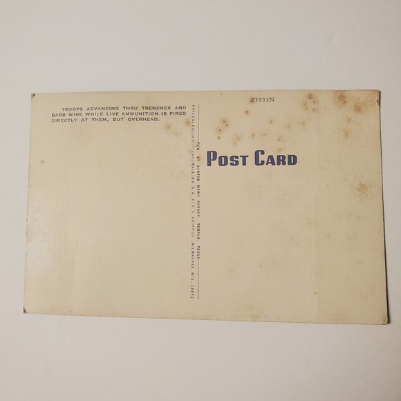 Tank Destroyer Training Live Ammunition Camp Hood Texas Vtg Linen Photo Postcard - Picture 2 of 7